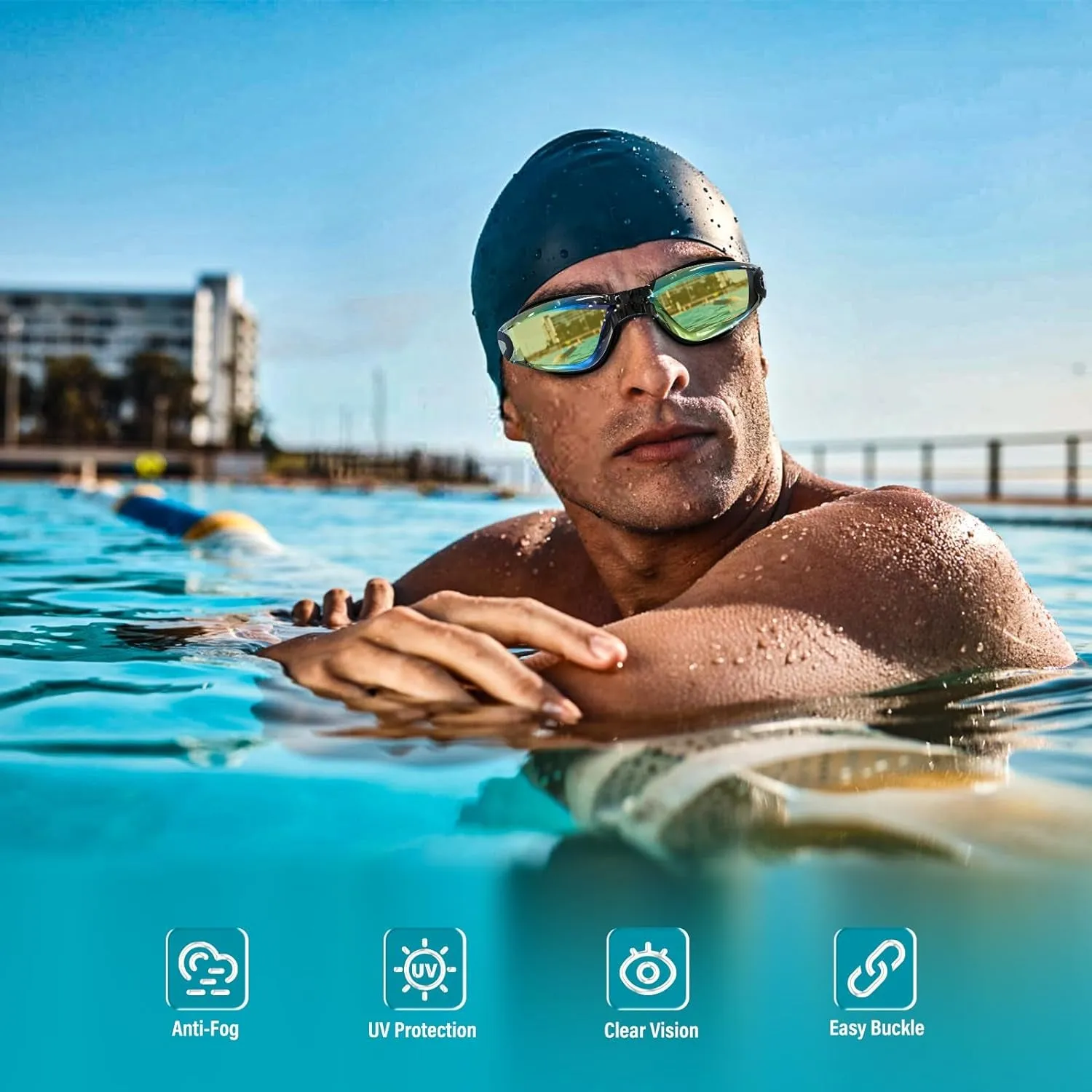 2 Pack Swimming Goggles, Pool Swimming Goggles for Adults & Kids