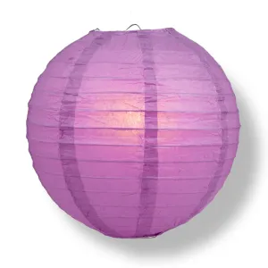 24" Violet / Orchid Round Paper Lantern, Even Ribbing, Chinese Hanging Wedding & Party Decoration