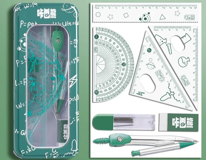 Basic Geometry School Stationery Set