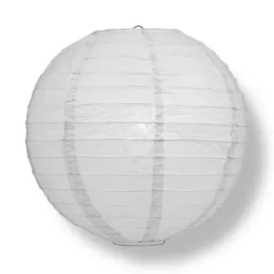 BLOWOUT 36" Gray / Grey Jumbo Round Paper Lanterns, Even Ribbing (Value Packs)