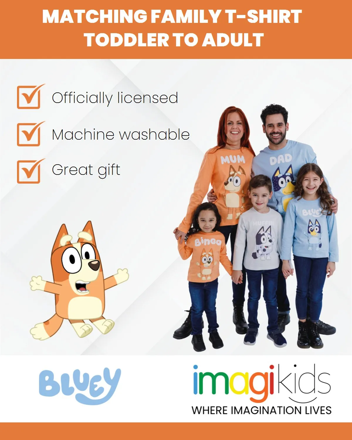 Bluey Bingo (Bluey) Matching Family Long Sleeve T-Shirt