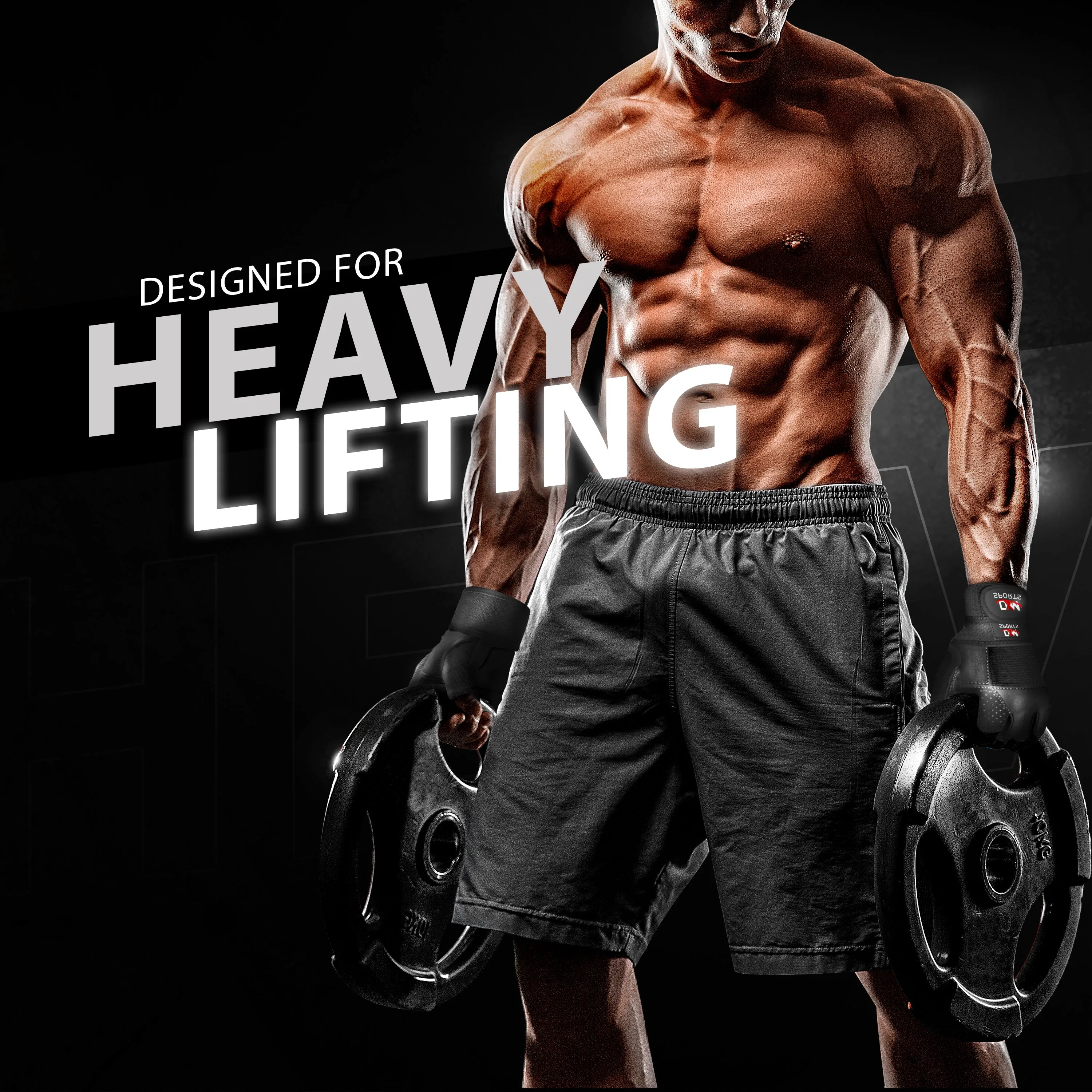 DXM SPORTS Weight Lifting Leather Gloves with Wrist Support