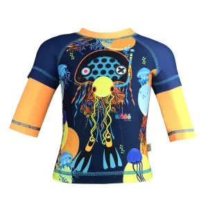 Jellyfish And Cookies Baby Boy Long Sleeve Rash Guard Shirt
