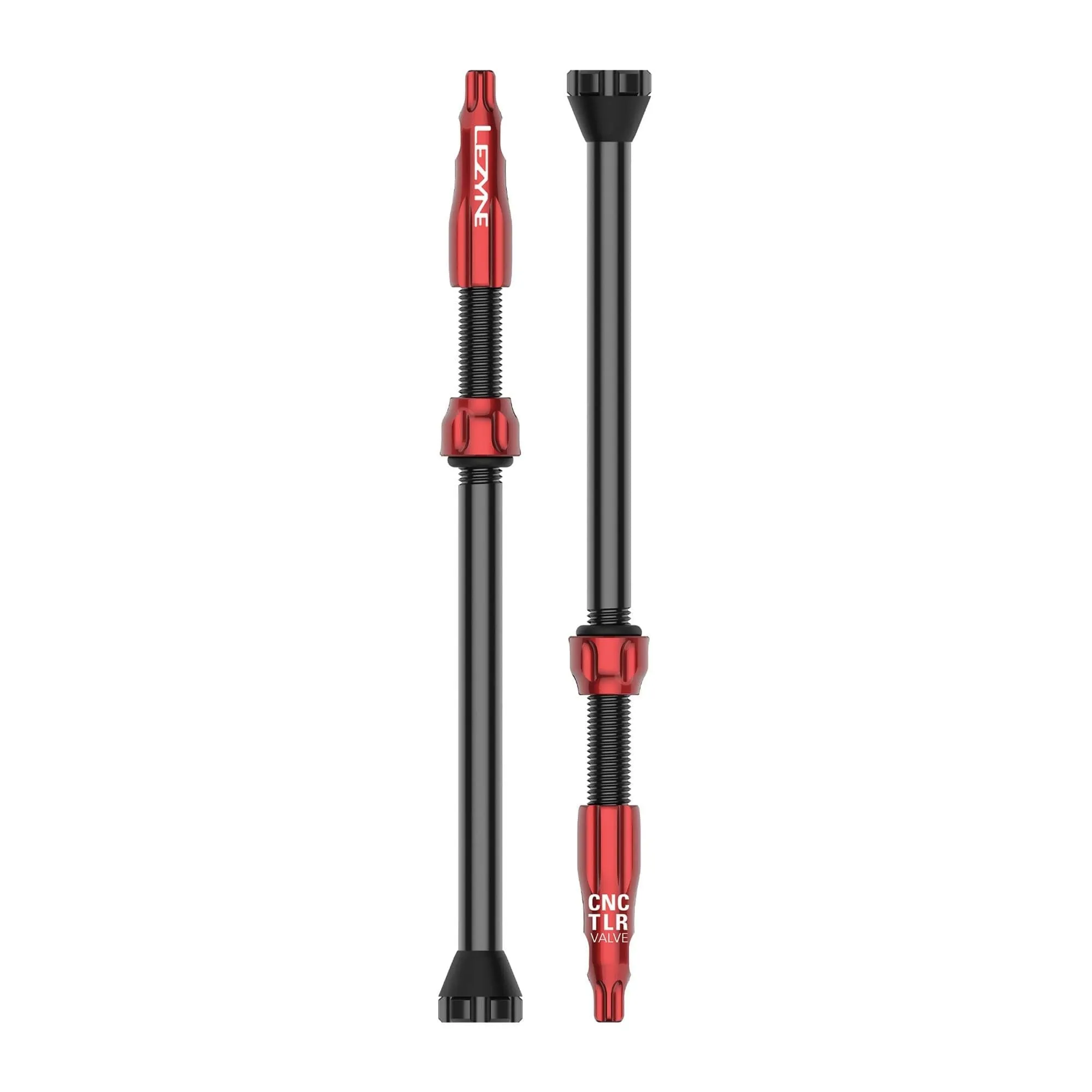 Lezyne CNC TLR Valves (Pair) 80mm  Red