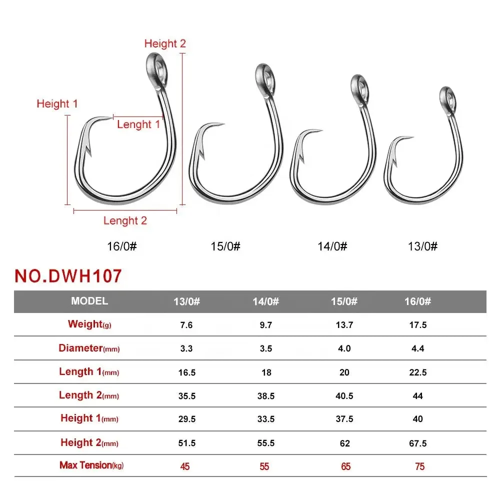 Lureswholesale® 5pc Saltwater Ocean Boat Circle Hook