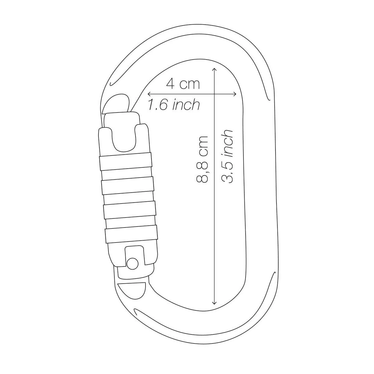 OK Screw-Lock Oval Carabiner