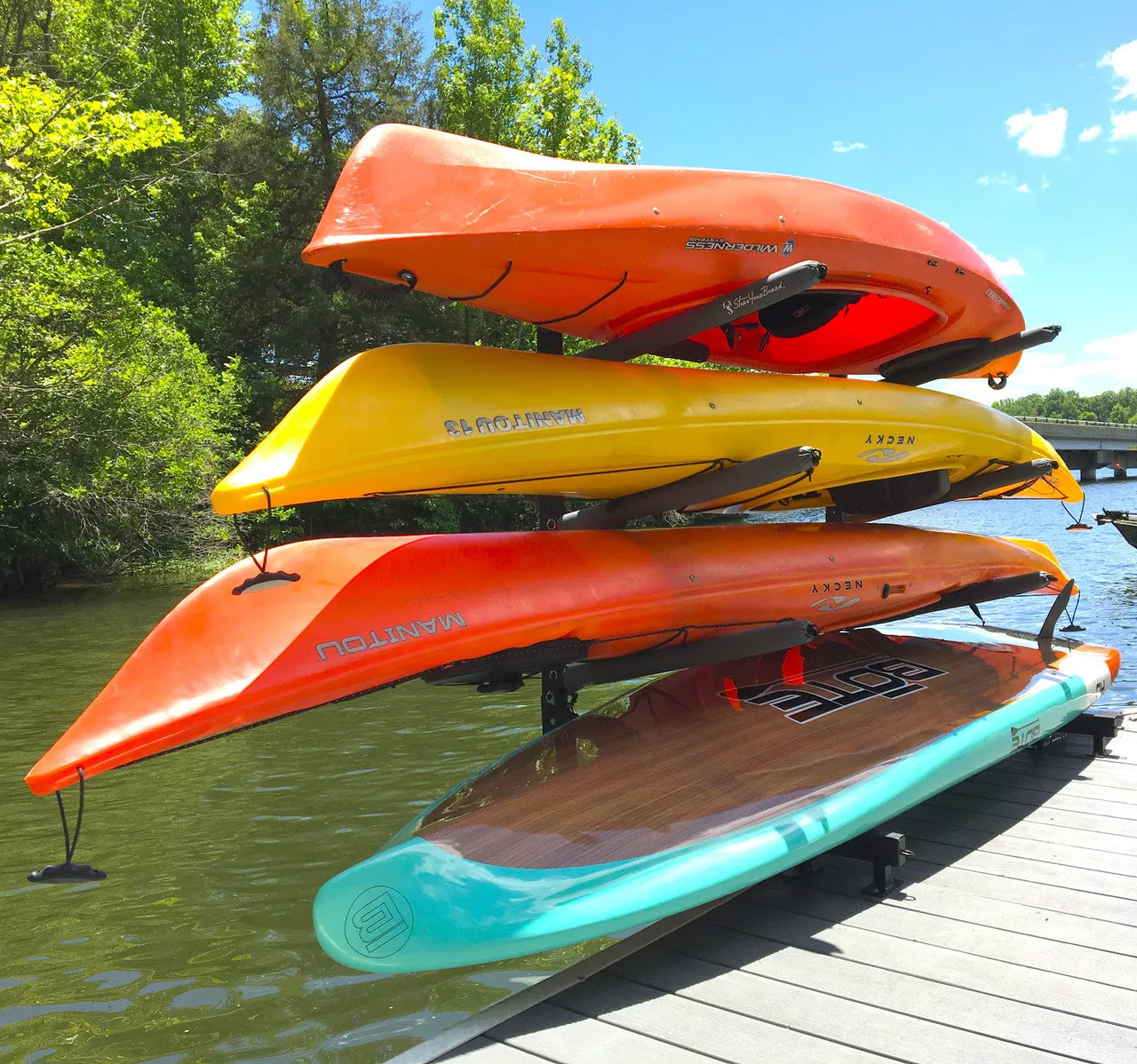OUTLET | Chesapeake Kayak Storage | Adjustable Dock Rack | Over The Water | 4 Levels