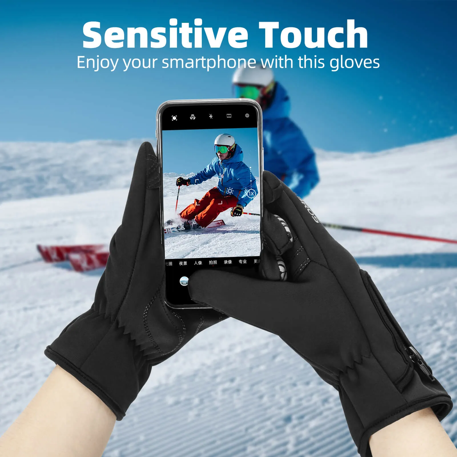 ROCKBROS Winter Warm Touchscreen Anti-Slip Cycling Gloves