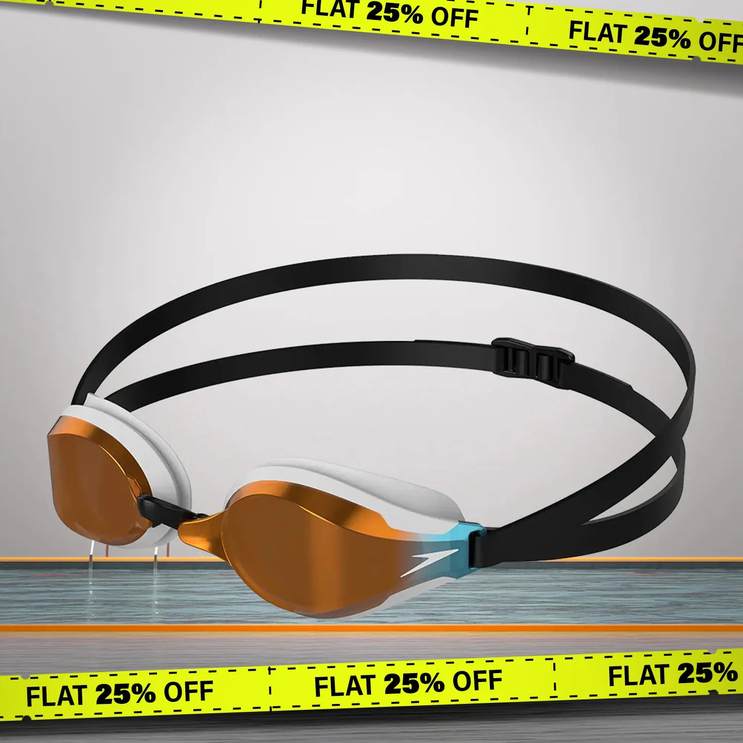 Speedo Fastskin Speedsocket Mirror - Lens goggles - White/ Mirror - DOD