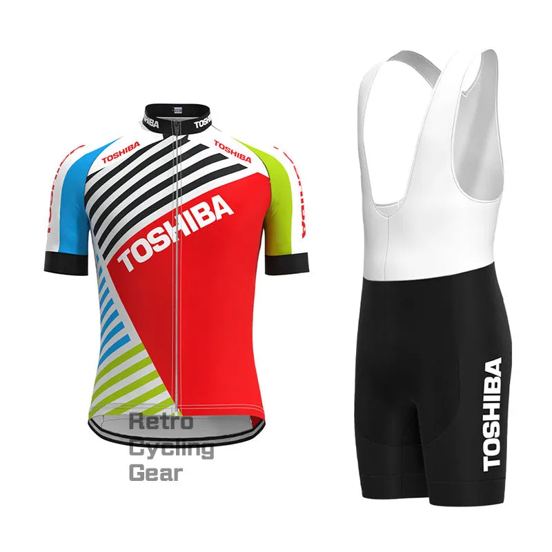 Toshiba Stripes Retro Long Sleeve Cycling Kit