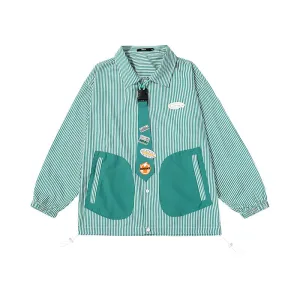 UPF50  Color contrast striped label tie can accommodate sunscreen clothing