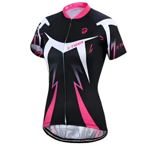 X-Tiger Women Cycling Jerseys Female Short Sleeve Cyclist Ciclismo Road Bike Clothing Breathable Quick Dry Polyester Shirts
